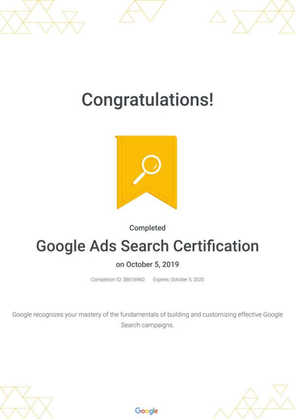 Google Ads Search Certification